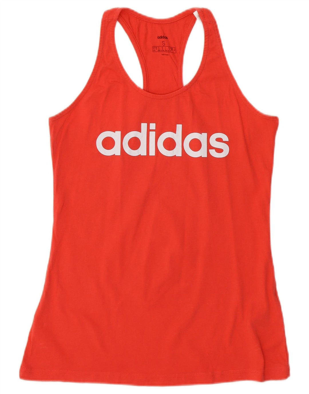 Adidas Débardeur graphique pour femme UK 8/10 Petit coton rouge