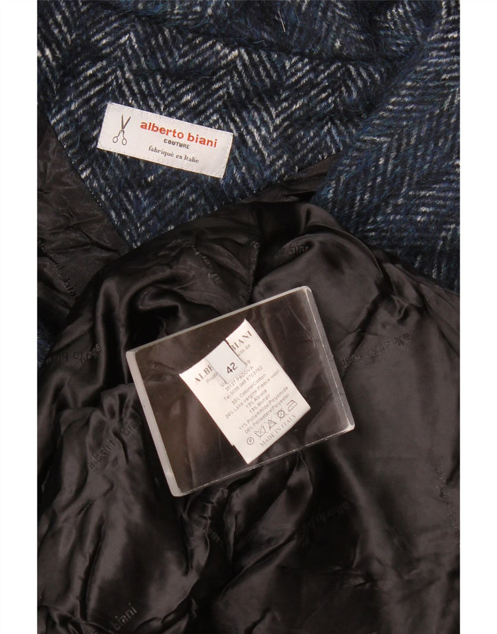 Alberto Biani Veste blazer à manches 3/4 pour femme IT 42 Bleu marine moyen