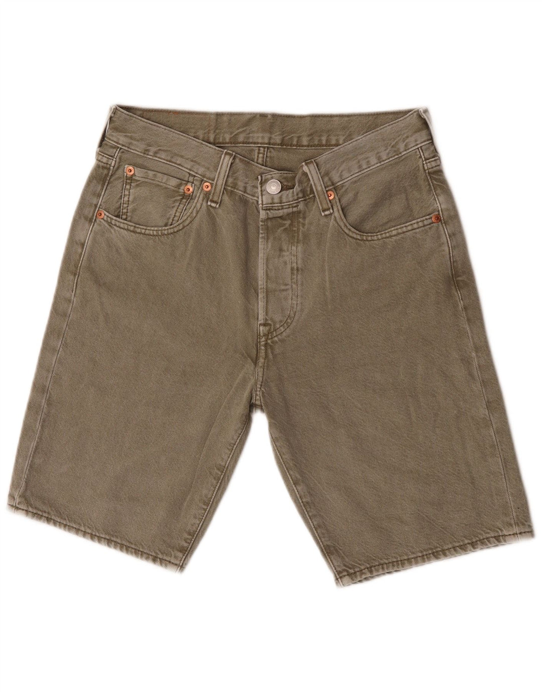 Levi's Short en Jean 501 Homme W28 Petit Kaki Coton
