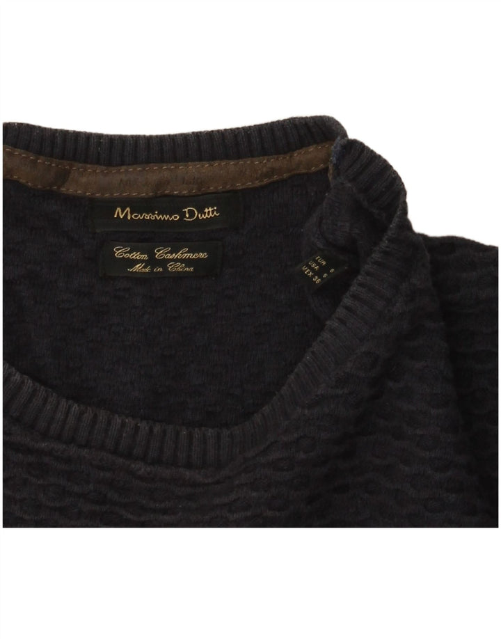 Massimo Dutti Pull à col rond pour homme en coton bleu marine Petit