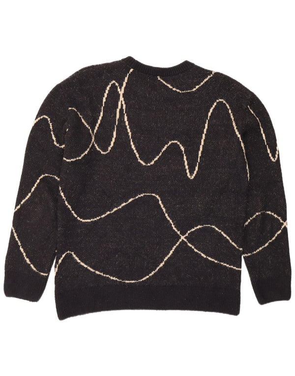 Zara Pull ras du cou pour homme XL Noir rayé
