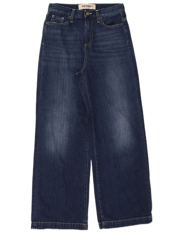Roy Rogers Jean taille haute jambe large pour femme W25 L28 bleu coton
