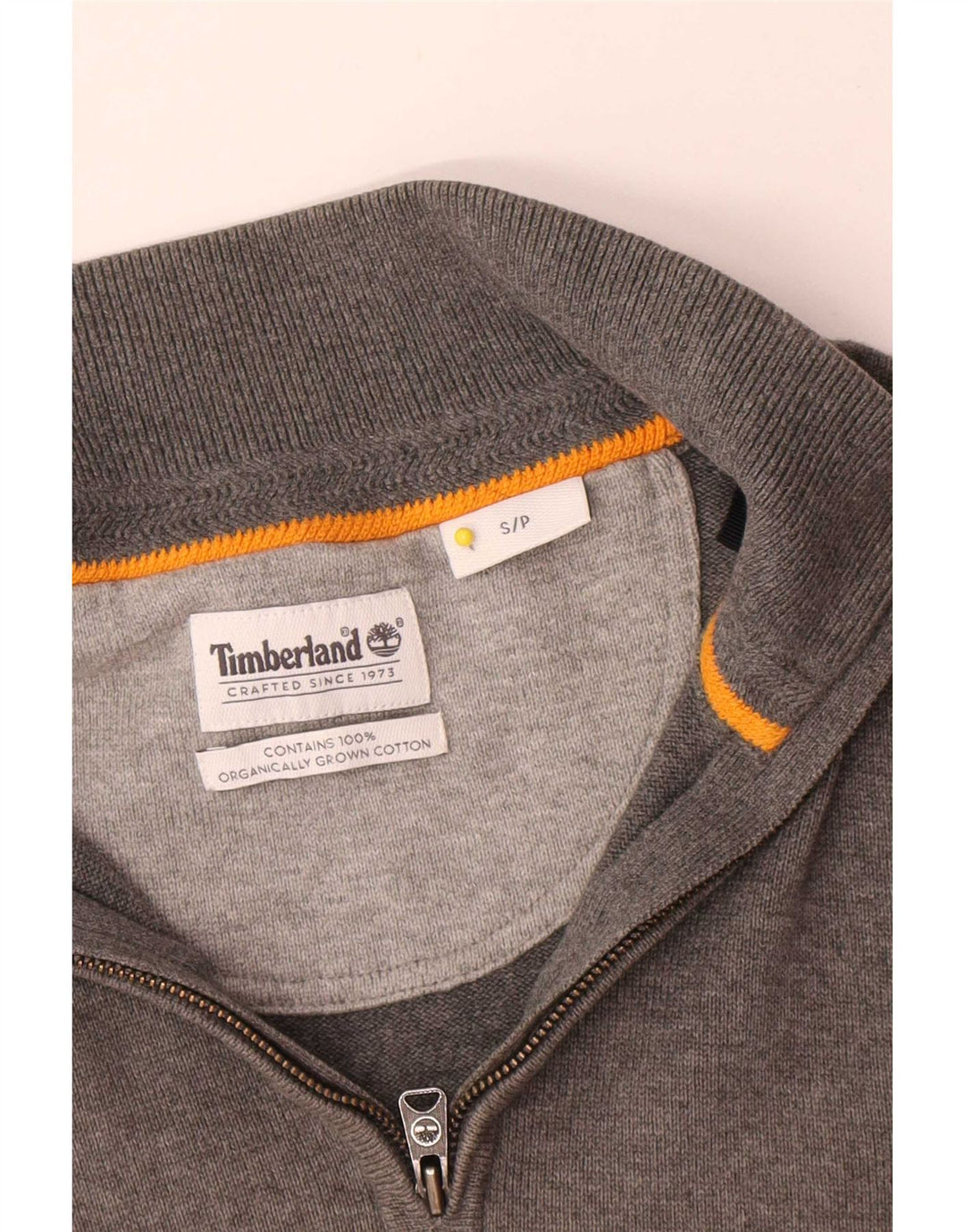 Timberland Pull à col zippé pour homme Petit gris Coton