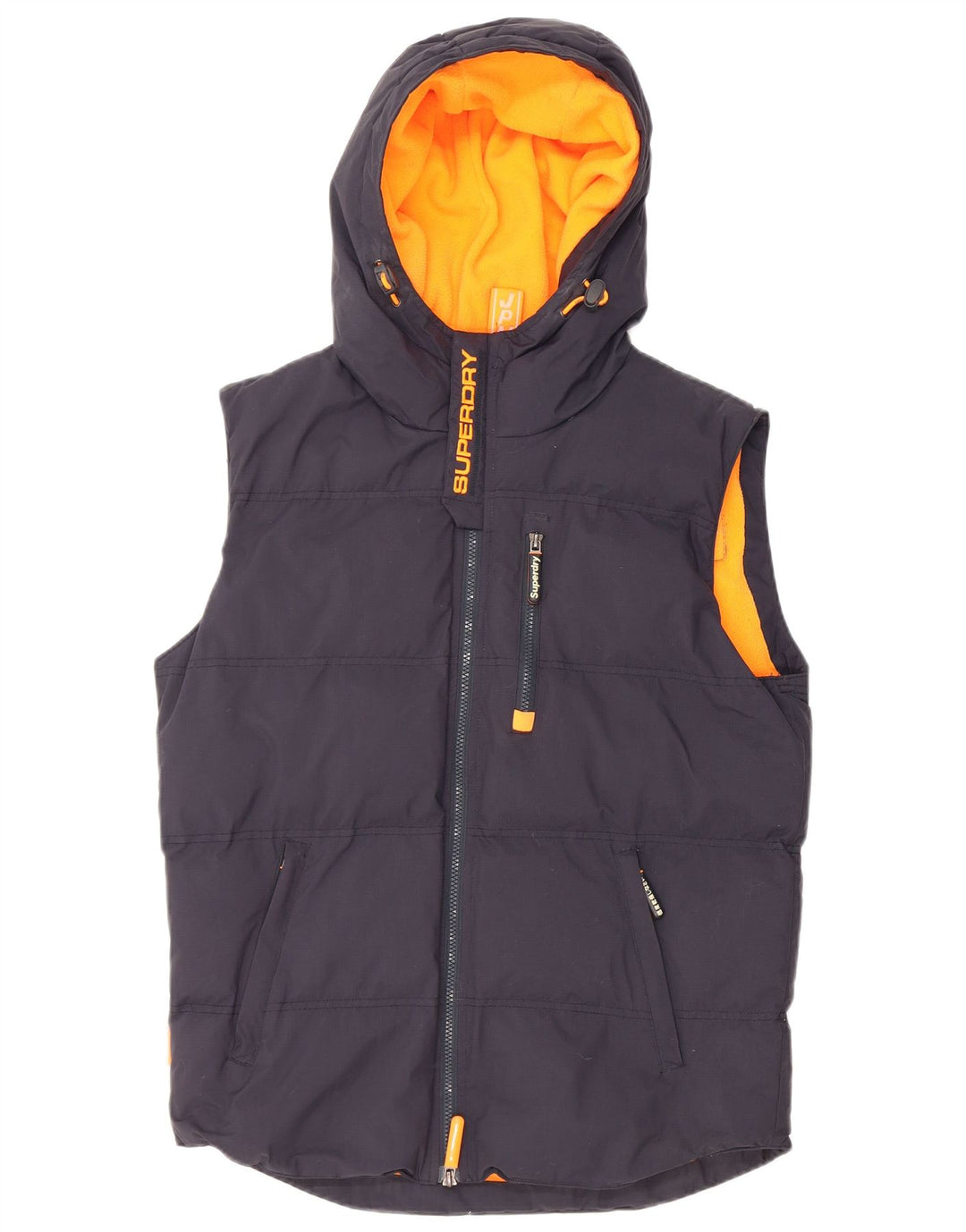 SUPERDRY Gilet rembourré à capuche Windhiker pour homme UK 38 Bleu marine moyen Nylon