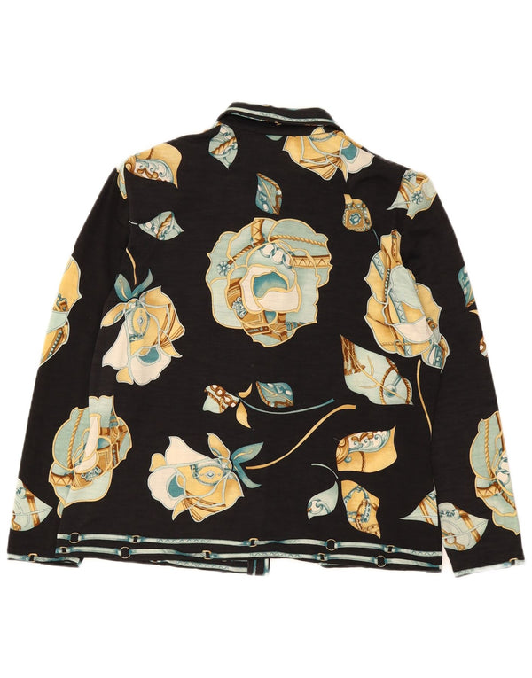 Botto Cardigan Femme Pull IT 50 XL Noir Floral Laine