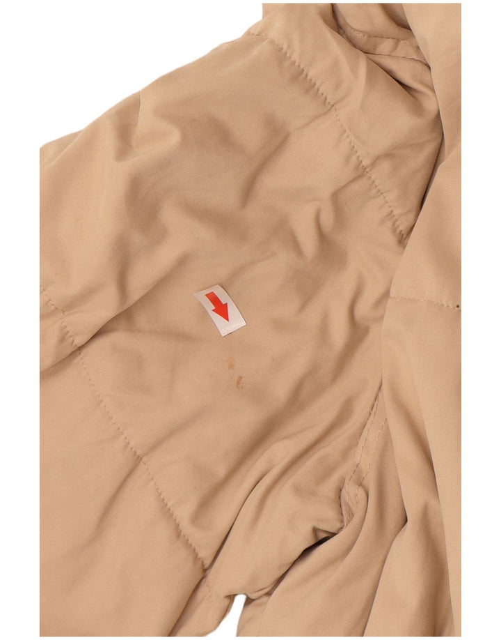 Zara Mens Bomber Jacket UK 40 Large Beige Colorblock Polyester