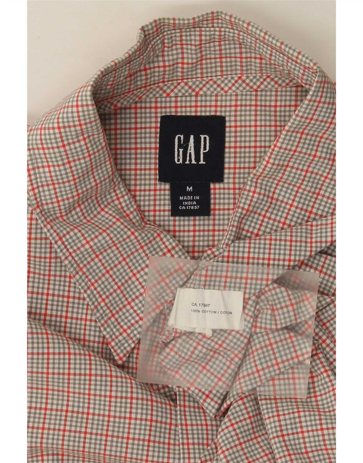 Gap Chemise à Manches Courtes Homme Gris Moyen Carreaux Coton