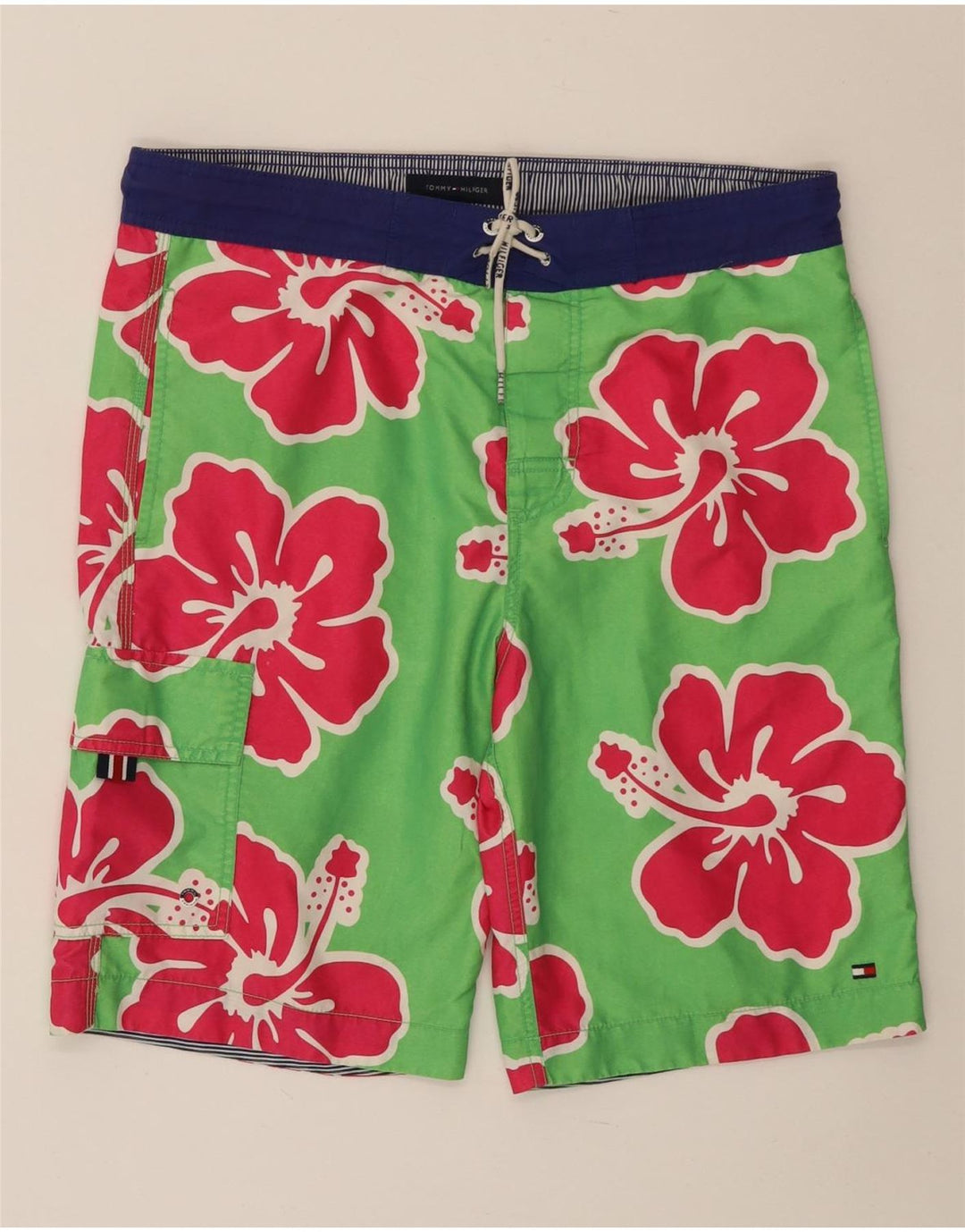 TOMMY HILFIGER Short de Bain Homme Petit Vert Floral Polyester
