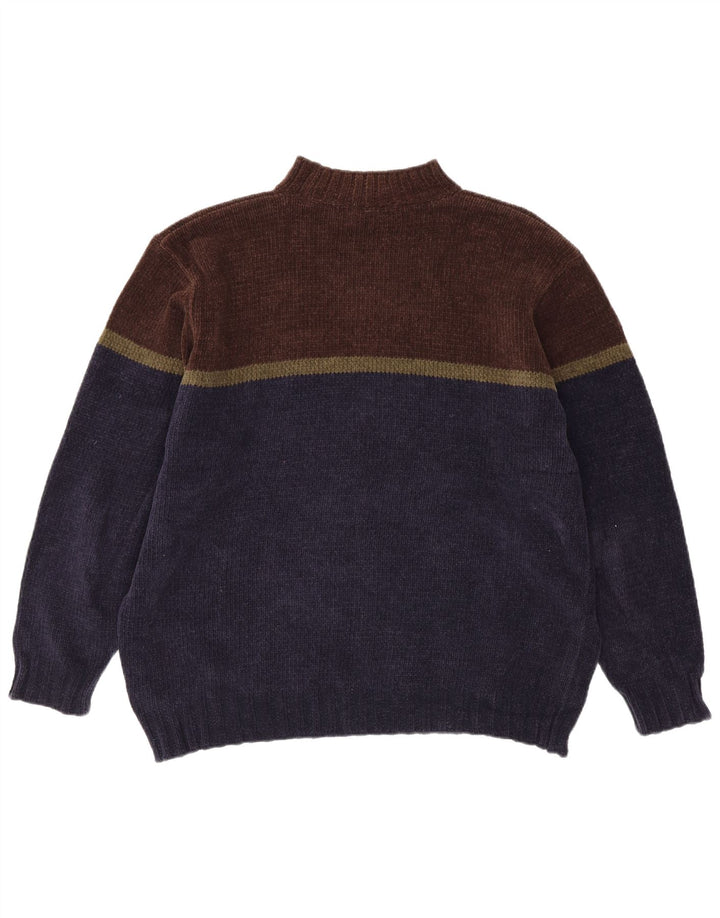 Marks & Spencer Pull col roulé pour homme XL Bleu marine Colourblock
