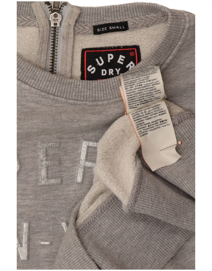 SUPERDRY Robe sweat-shirt graphique surdimensionnée pour femme UK 10 Petit Gris