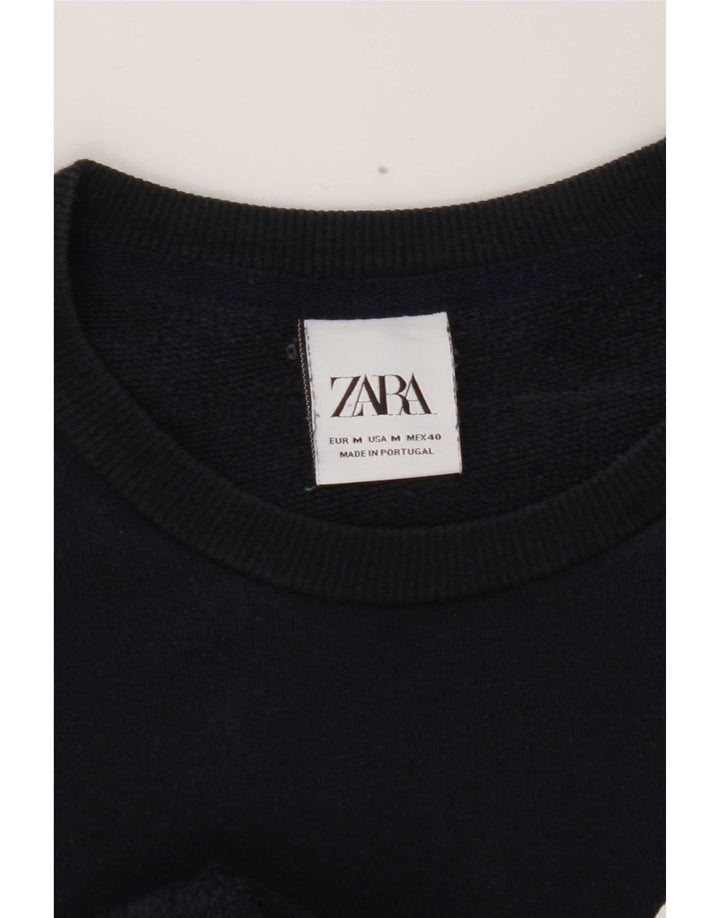 Zara Homme Sweat-Shirt Graphique Bleu Marine Moyen