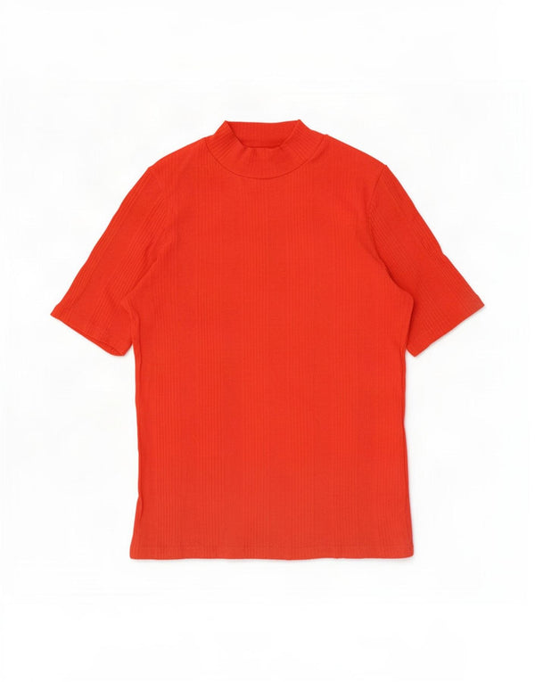 Marks & Spencer T-Shirt Femme Top UK 14 Large Rouge Coton
