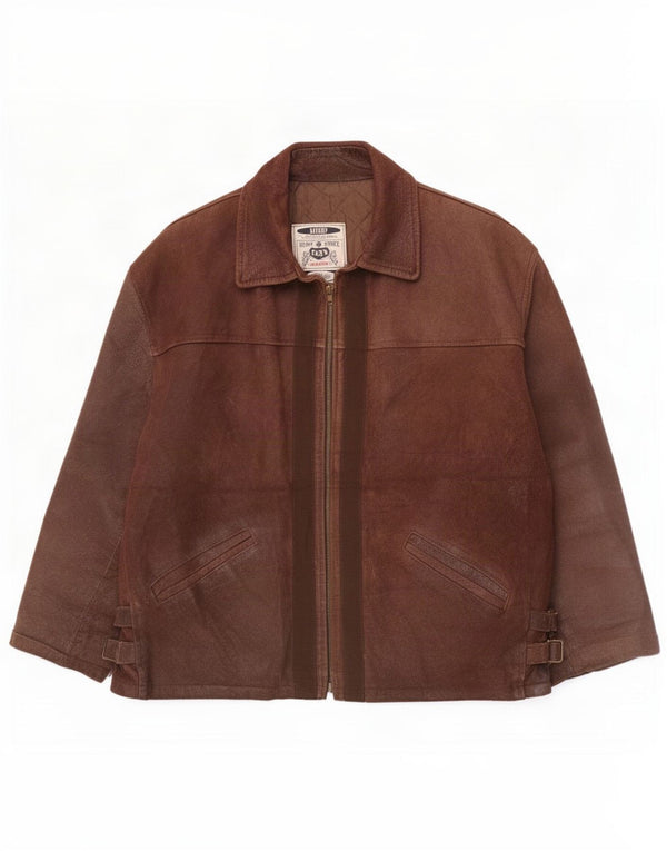 Bayside Veste en cuir pour homme UK 42 XL Marron