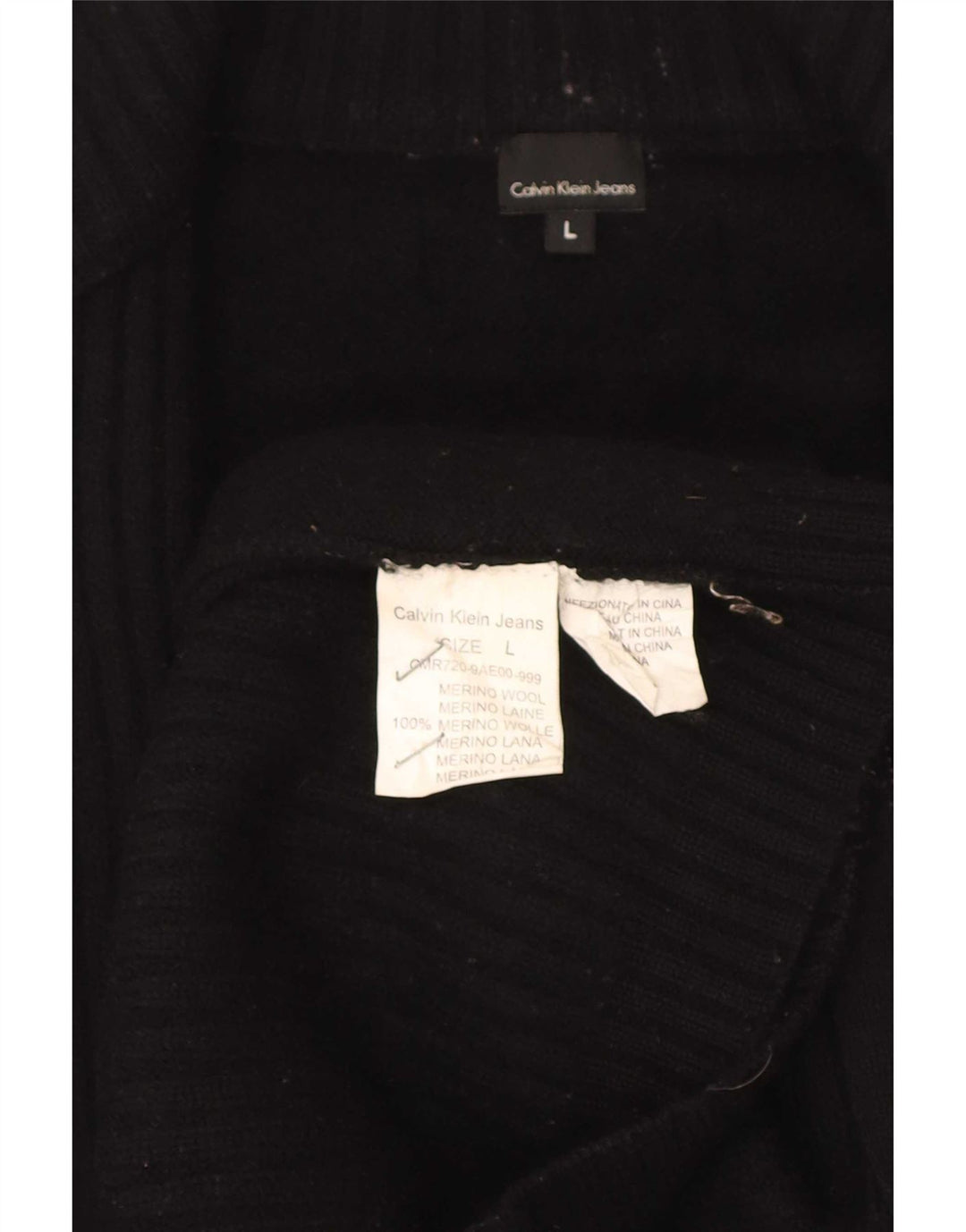Calvin Klein Cardigan pour homme en laine mérinos noire