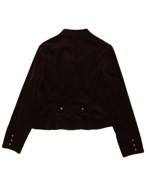 Marks & Spencer Veste blazer en velours à 5 boutons pour femme UK 14 Marron moyen