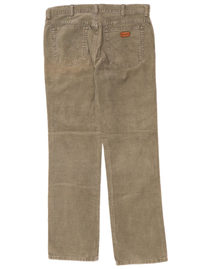 WRANGLER Pantalon droit en velours côtelé Alaska W34 L34 en coton kaki pour homme