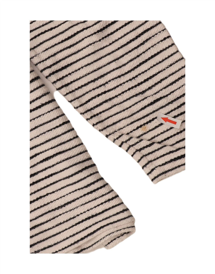 Zara Homme Top Manches Longues Grand Coton Rayé Blanc