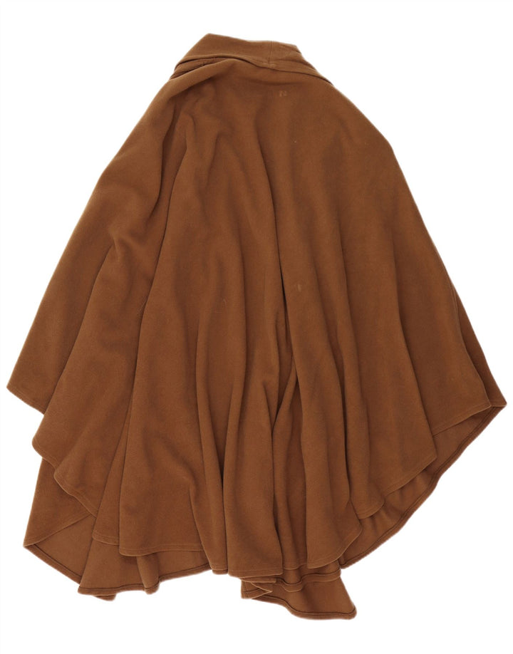 vintage Femme Poncho Manteau Taille Unique Laine Brune