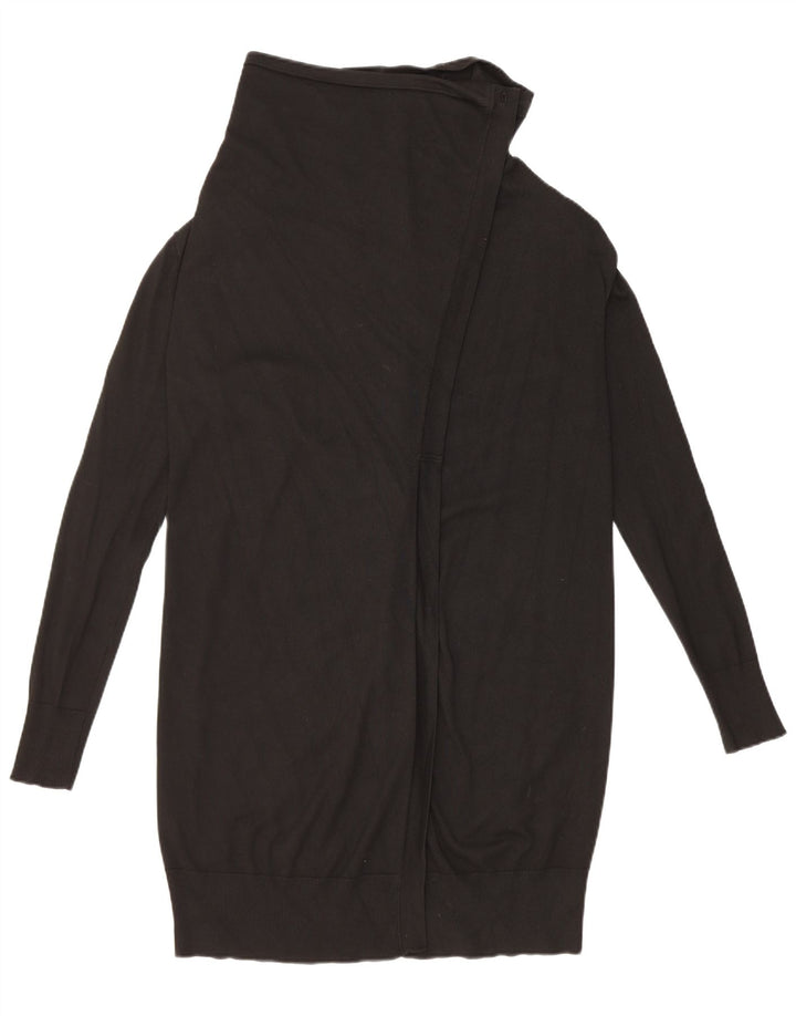 Zara Cardigan Long pour Femme UK 12 Viscose Noir Moyen