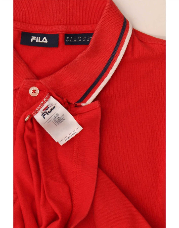Fila Polo Homme XL Rouge Rayé Coton