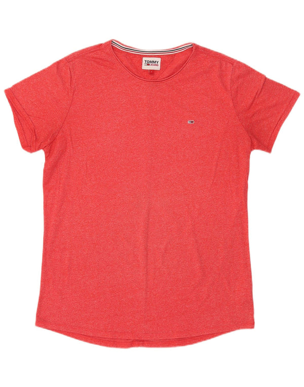 Tommy Hilfiger T-Shirt Homme Haut Large Rouge Moucheté Coton