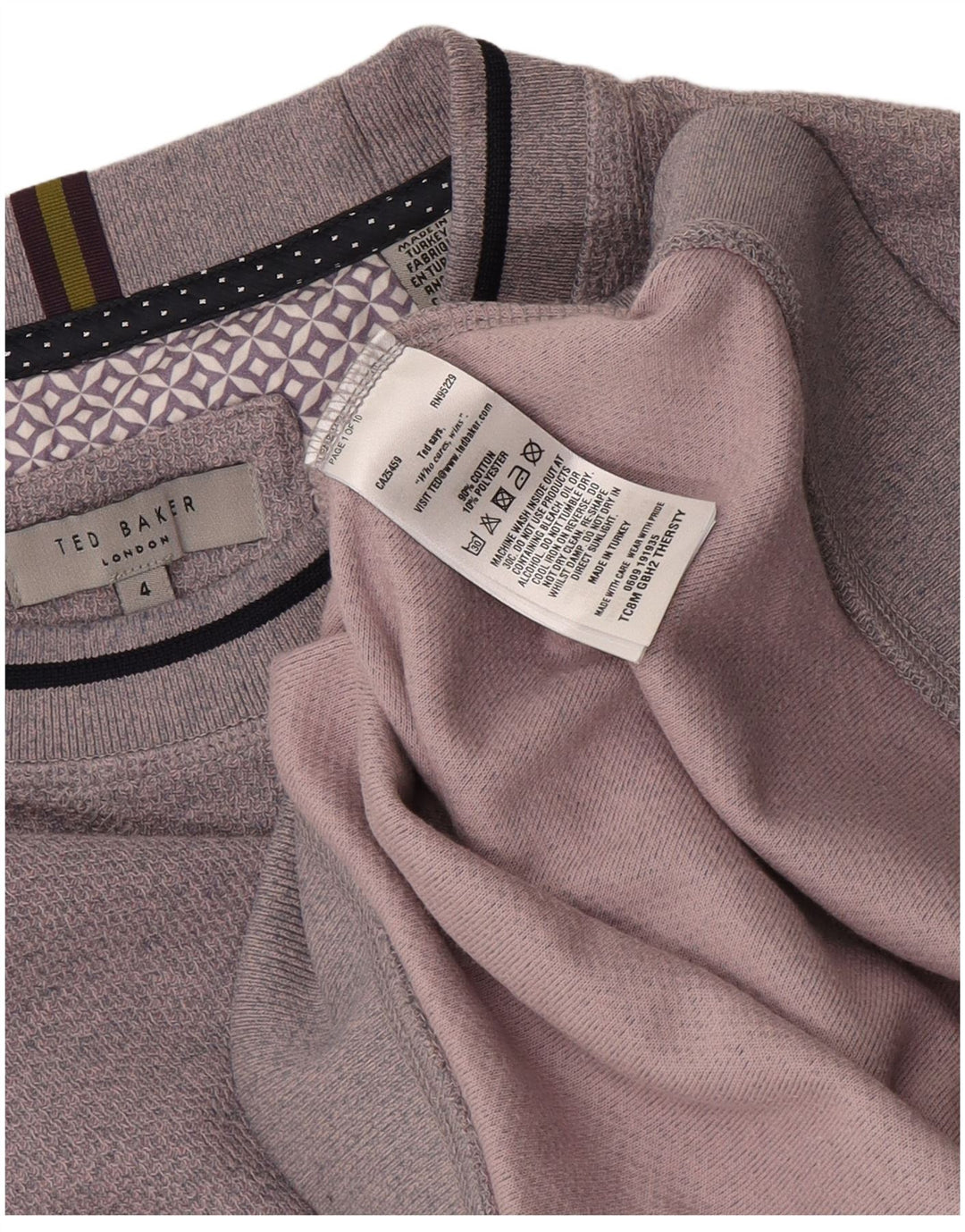 Ted Baker Sweat-shirt pour homme Taille 4 Grand Coton Violet