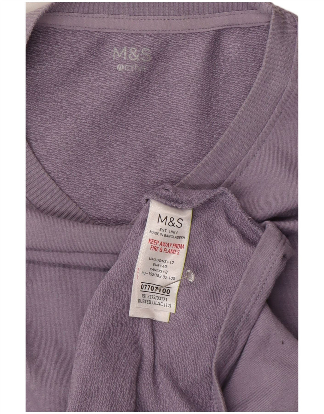 Marks & Spencer Sweat-shirt pour femme en coton violet moyen UK 12