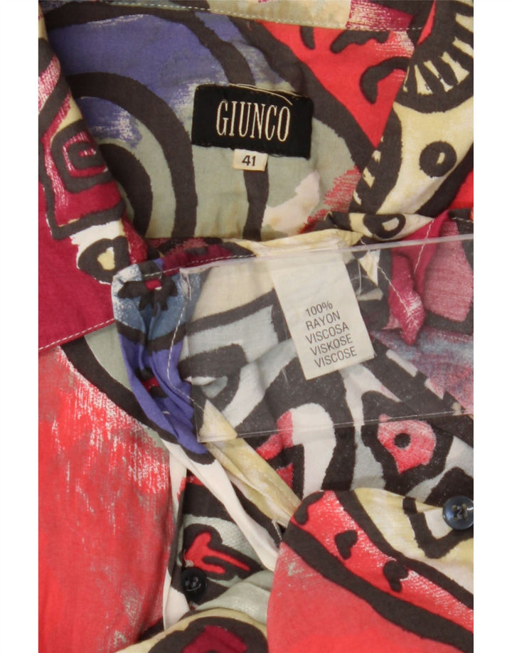 Giunco Chemise à manches courtes pour homme Taille 41 Grande rayonne géométrique multicolore