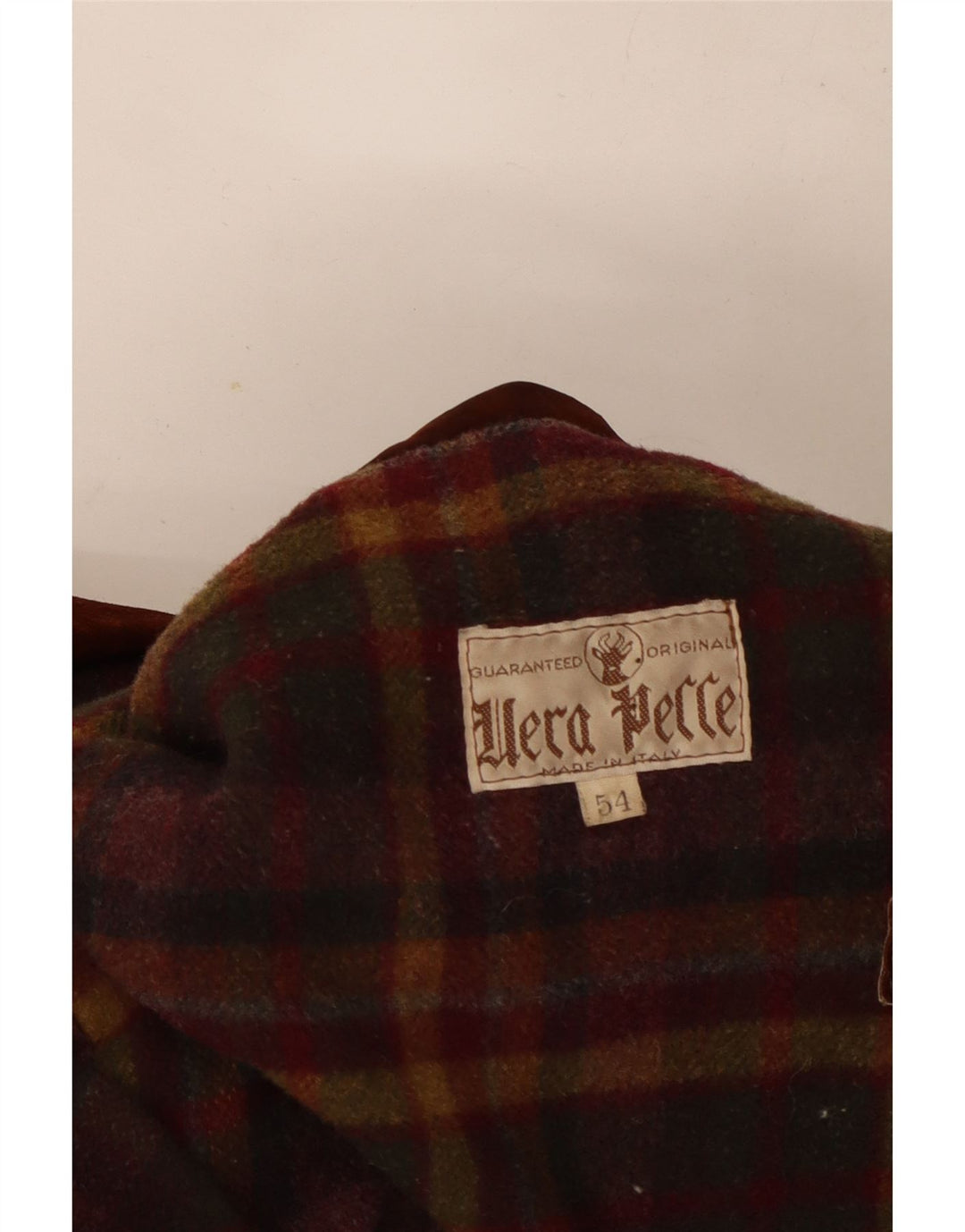 veste en daim homme vintage IT 54 2XL Cuir marron