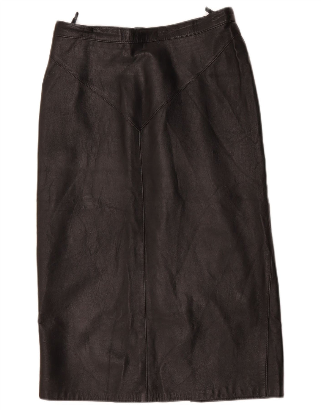 jupe en cuir femme vintage W28 Noir moyen
