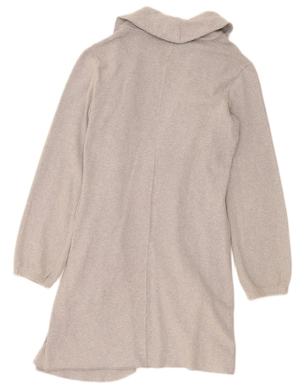 Benetton Pull cardigan ouvert long pour femme UK 14 Gris moyen