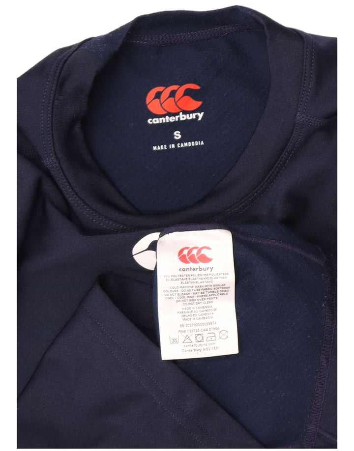 Canterbury Haut graphique à manches longues pour femme UK 10 Small Bleu marine Polyester