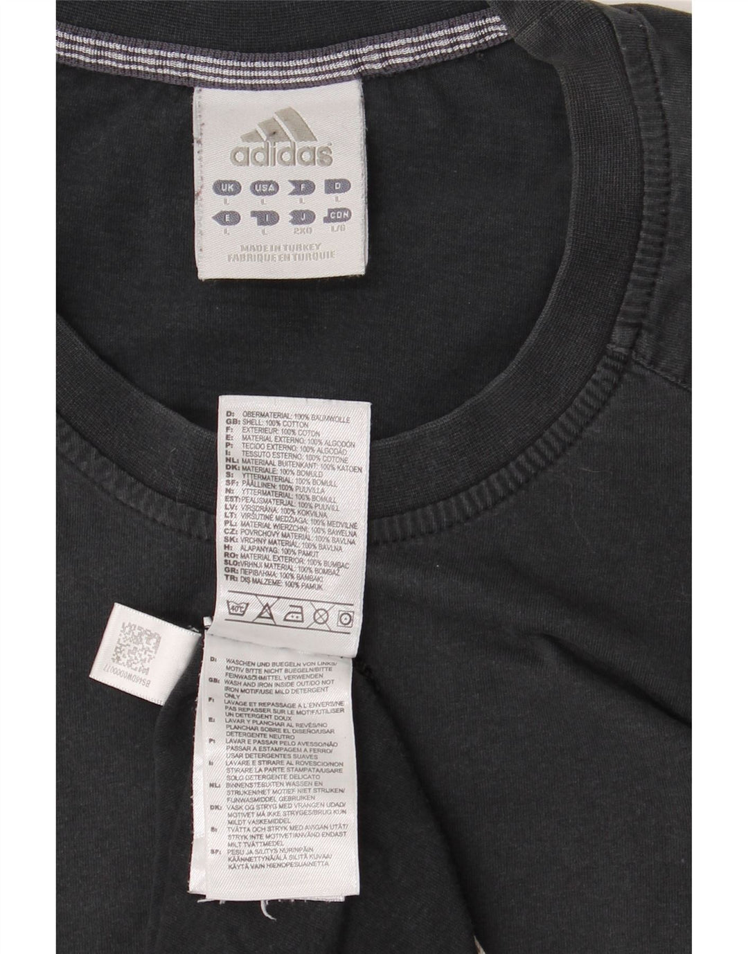 ADIDAS T-shirt graphique pour hommes, grand, en coton noir