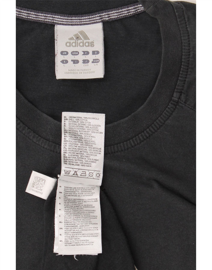ADIDAS T-shirt graphique pour hommes, grand, en coton noir