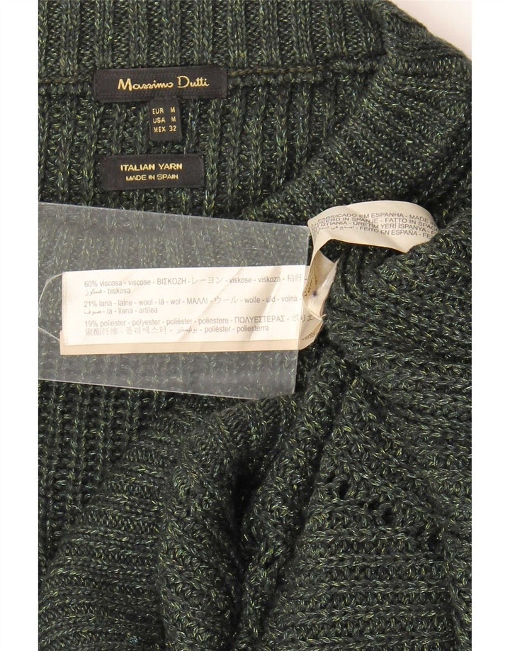 Massimo Dutti Pull surdimensionné à col rond pour femme UK 14 Kaki moyen
