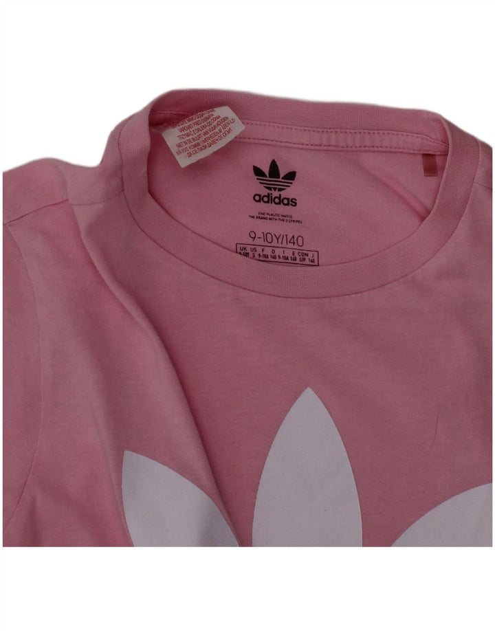 ADIDAS T-Shirt Graphique Fille 9-10 Ans Rose Coton