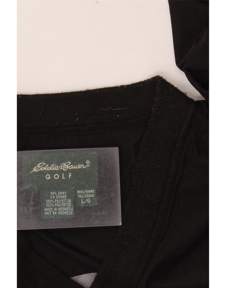 EDDIE BAUER Haut ample à manches longues pour homme en polyester noir