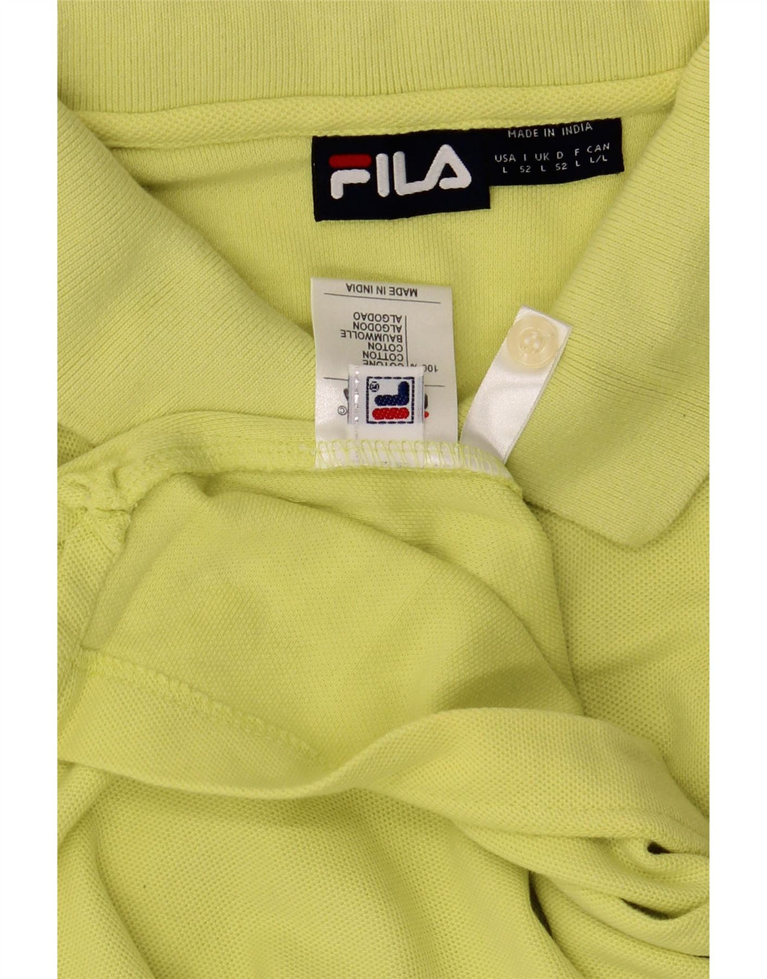 Fila Polo Homme Large Jaune Coton