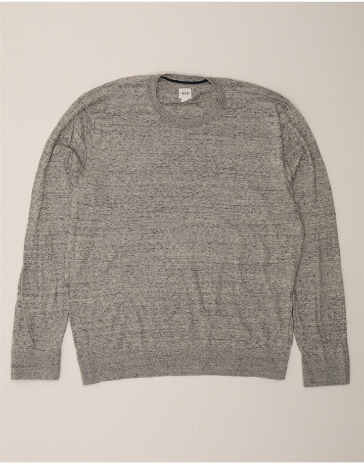 Gap Pull à col rond pour homme en coton moucheté gris grand