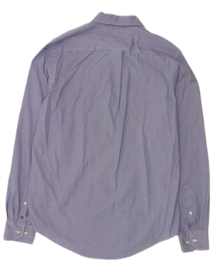 Tommy Hilfiger Chemise sur mesure pour homme Petit motif pied-de-poule bleu classique en coton