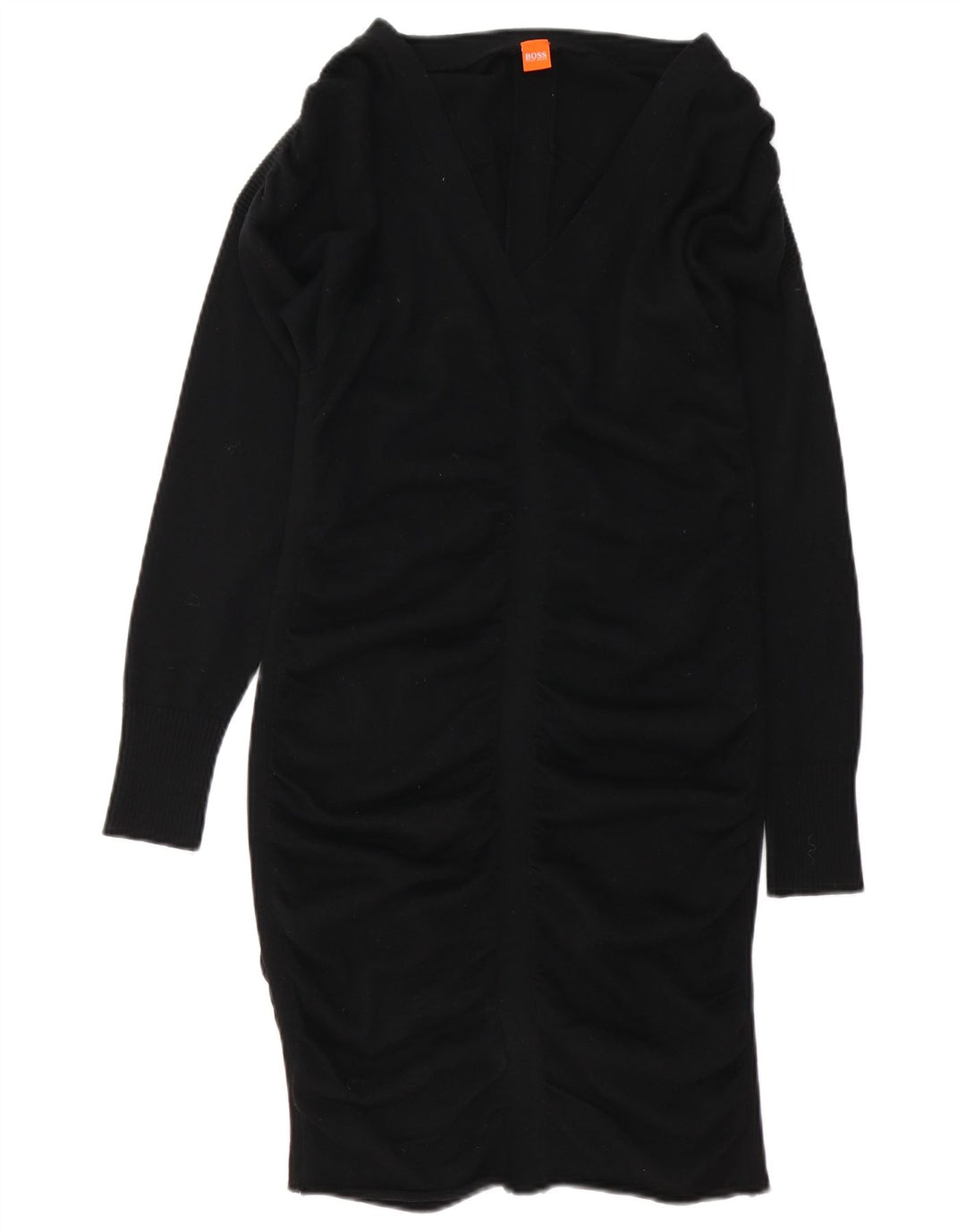 Hugo Boss Robe moulante pour femme UK 12 Laine noire moyenne