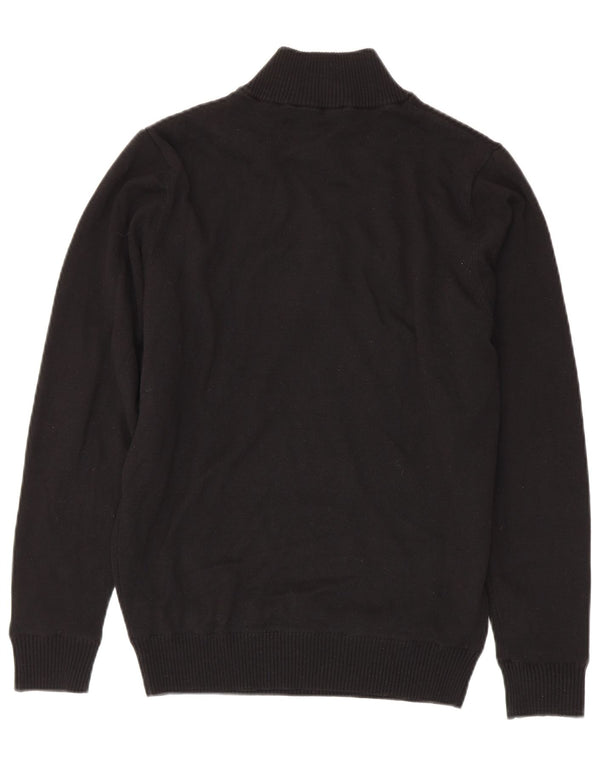 Calvin Klein Pull à col zippé pour homme Petit coton noir
