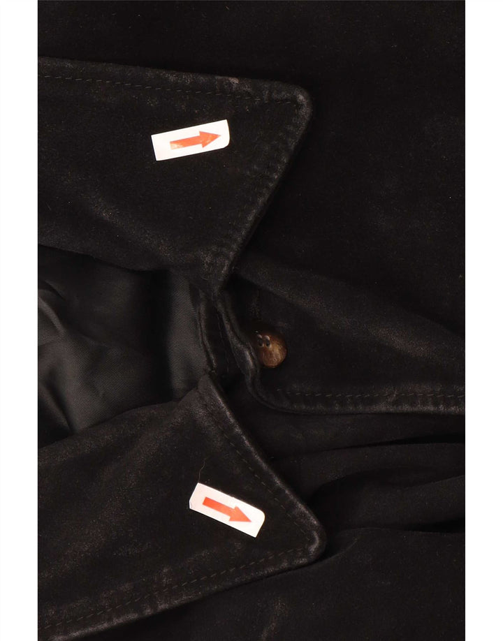 Sisley Veste en daim pour homme UK 38 Cuir noir moyen