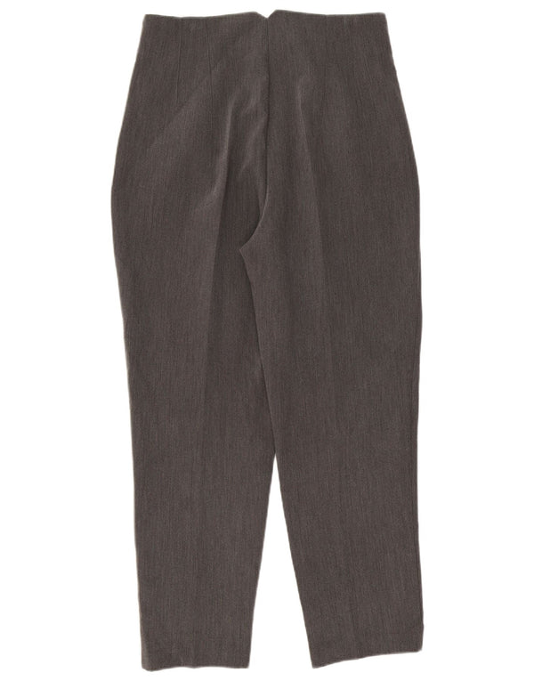 Zara Pantalon de Costume Taille Haute Femme Large W30 L26 Gris Polyester