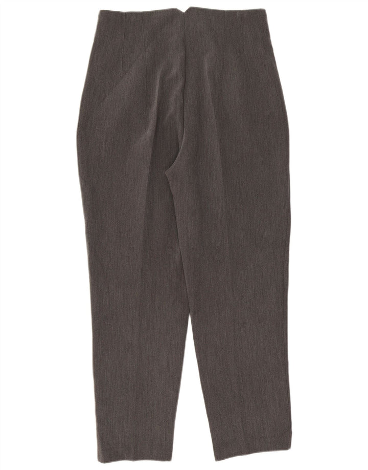 Zara Pantalon de Costume Taille Haute Femme Large W30 L26 Gris Polyester