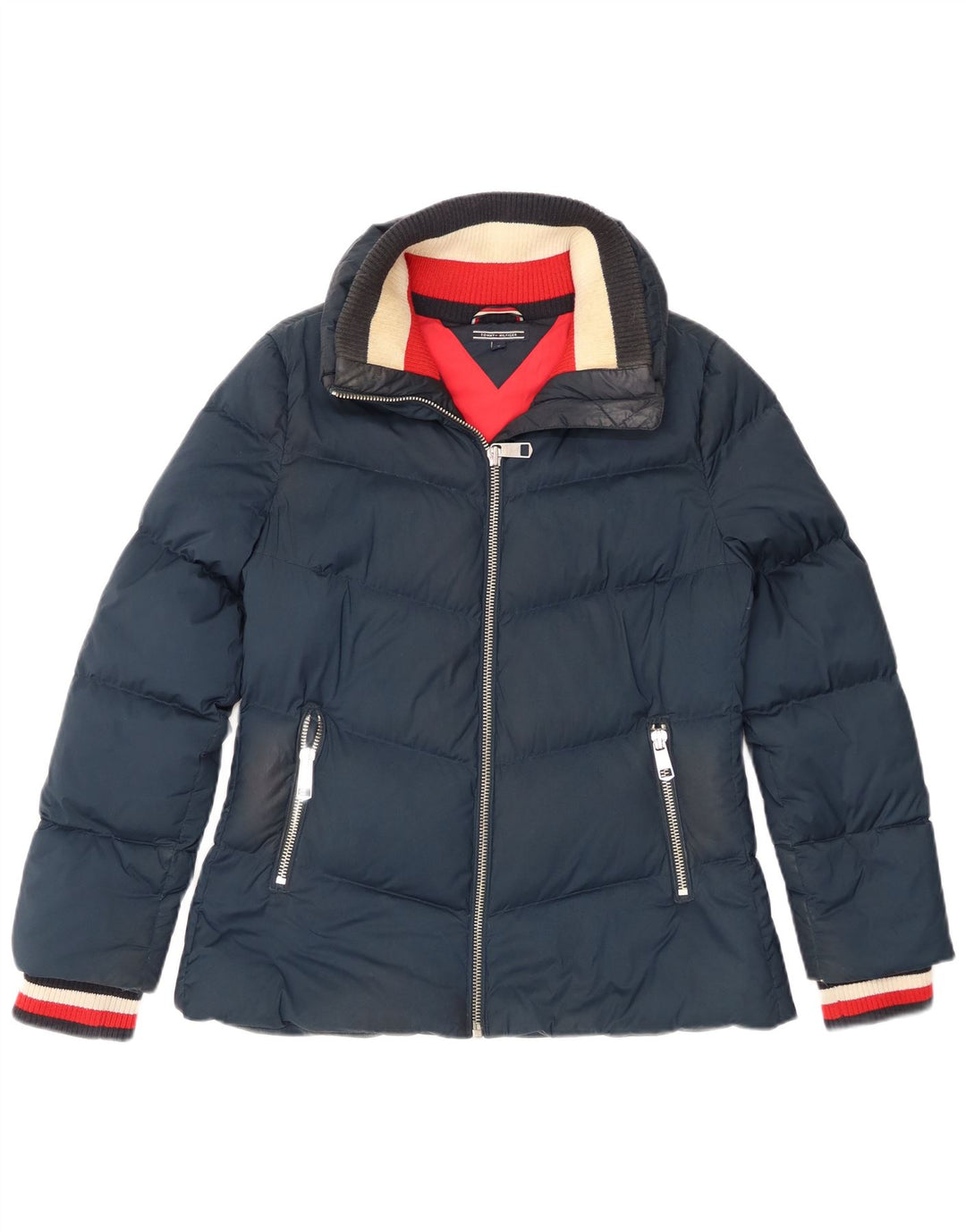 Tommy Hilfiger Veste matelassée pour femme UK 12 Bleu marine moyen Polyester