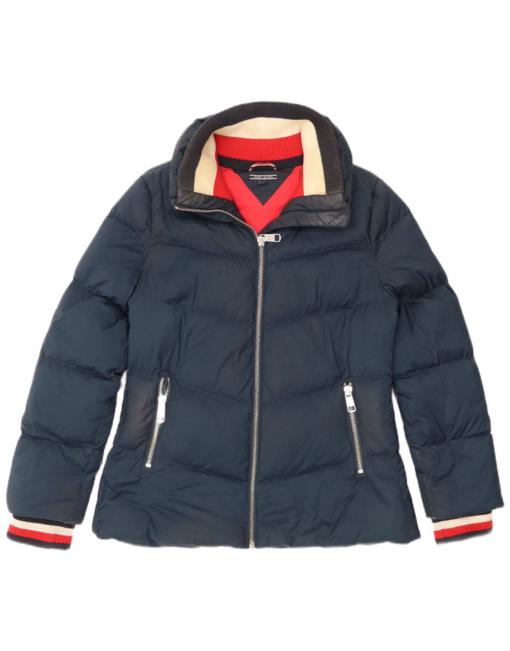 Tommy Hilfiger Veste matelassée pour femme UK 12 Bleu marine moyen Polyester