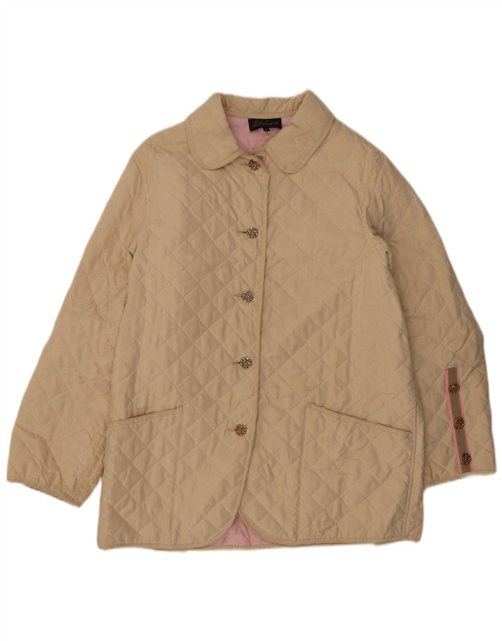 Luisa Spagnoli Veste matelassée pour femme UK 14 Polyester beige moyen