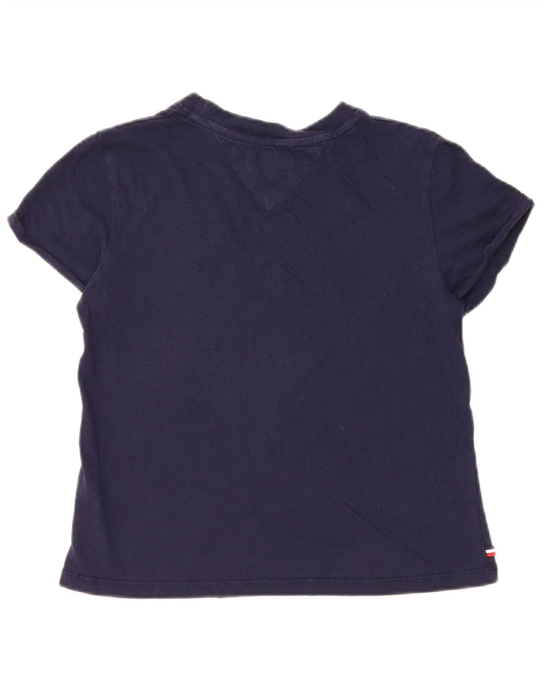 TOMMY HILFIGER T-Shirt Oversize Femme UK 2 2XS Bleu Marine Coton