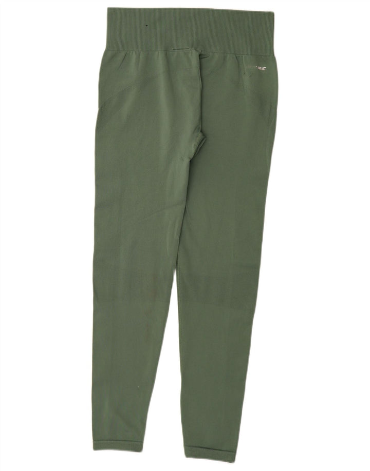 Adidas Leggings Femme UK 8/10 Petit Vert Polyester